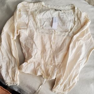 Boho Cream American Eagle Blouse